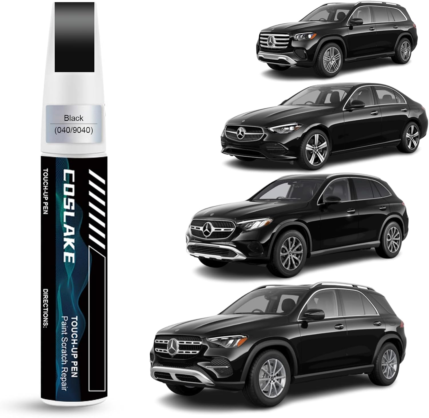 COSLAKE Car Touch up Paint(Polar White(149/9149)) for Mercedes-Benz, Car Paint Scratch Repair Kit, Quick & Easy Solution to Repair, 2 in 1 Scratch Remover Pen with Color-Matched