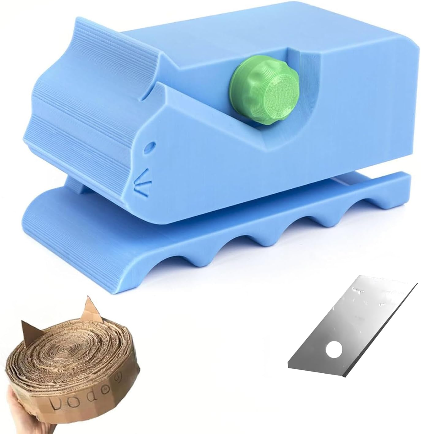 Cardboard Cutter for Cat Scratchers,3D Printed Kitten Shaped Cutter Cardboard Handheld Cardboard Cutter Tool, DIY Cat Scratchers Cardboard Strip Tool, Cardboard Cutting Machine for Cat Lovers image number 3