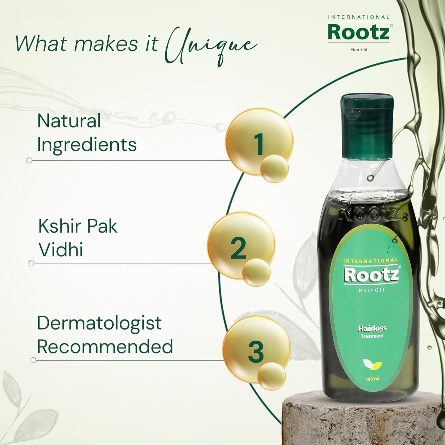 APPLE THERAPEUTICS Rootz Hair Oil (100 Ml) | Dermatologist Recommended Natural Hair Growth Oil Anti-Hair Fall & Hair Vitality | Made by Kshir Pak Vidhi for Hair Fall image number 1