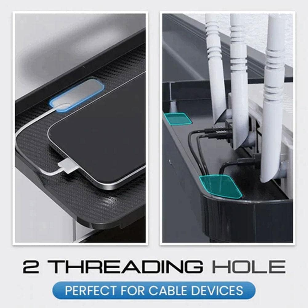 Bodur Top TV Monitor Shelf - Multifunctional Headboard Cable Box Holder , Ideal for behind Computer, DVD Player and Television Screen Stand Mount with Shelves & Shield Pro Attachment image number 6