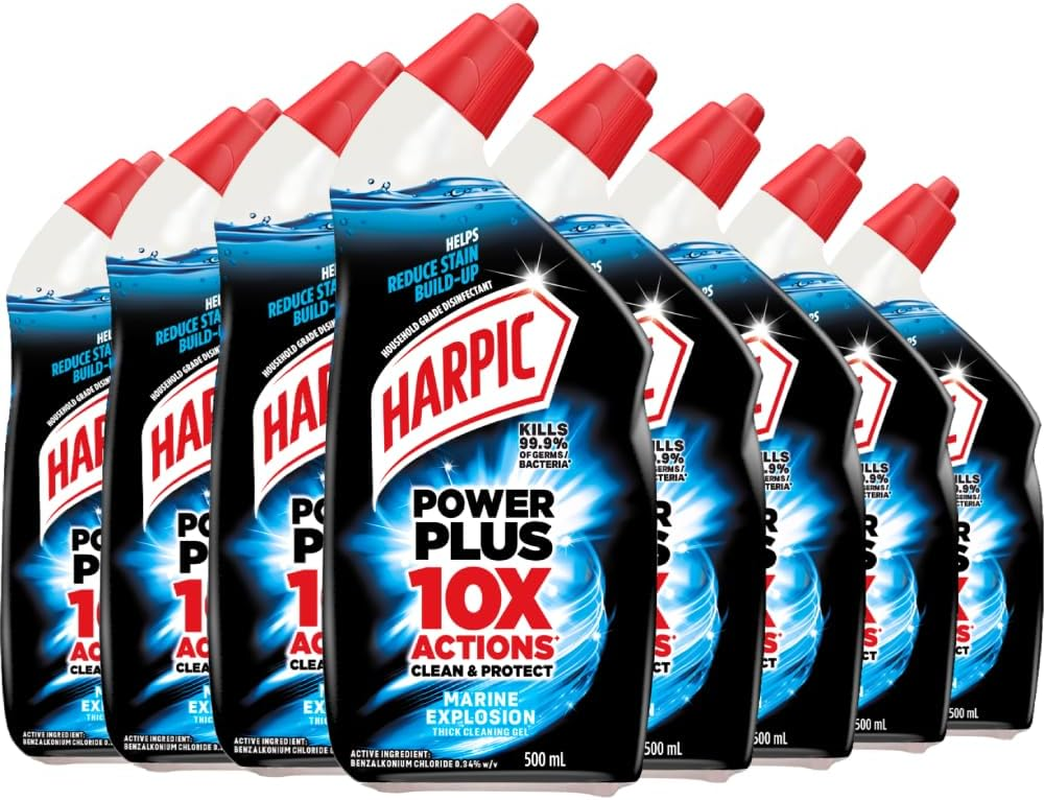 Harpic Power plus Marine Explosion Toilet Cleaner 500Ml (Pack of 8)