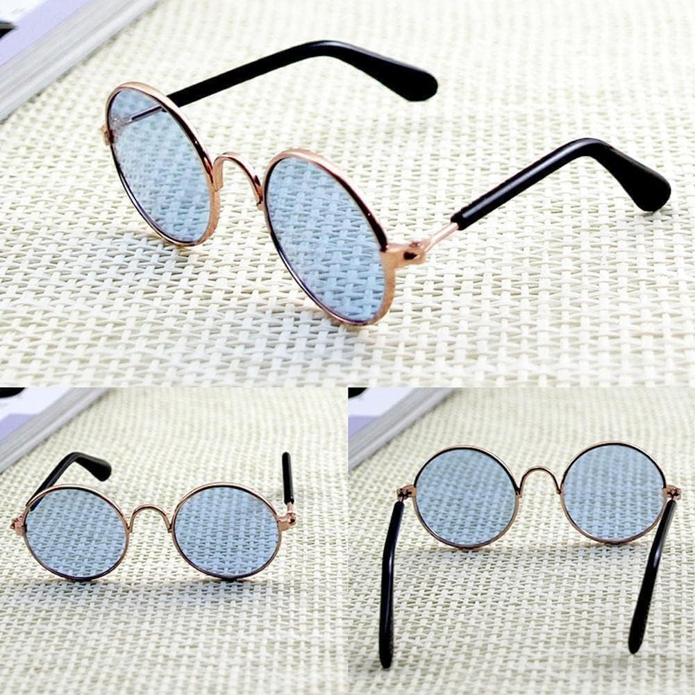 Pet Sunglasses Dog Products Lovely Vintage round Reflection Eye Wear Glasses for Small Props Dog Photos J8K3 Pet Accesso - Colorful Reflect image number 2