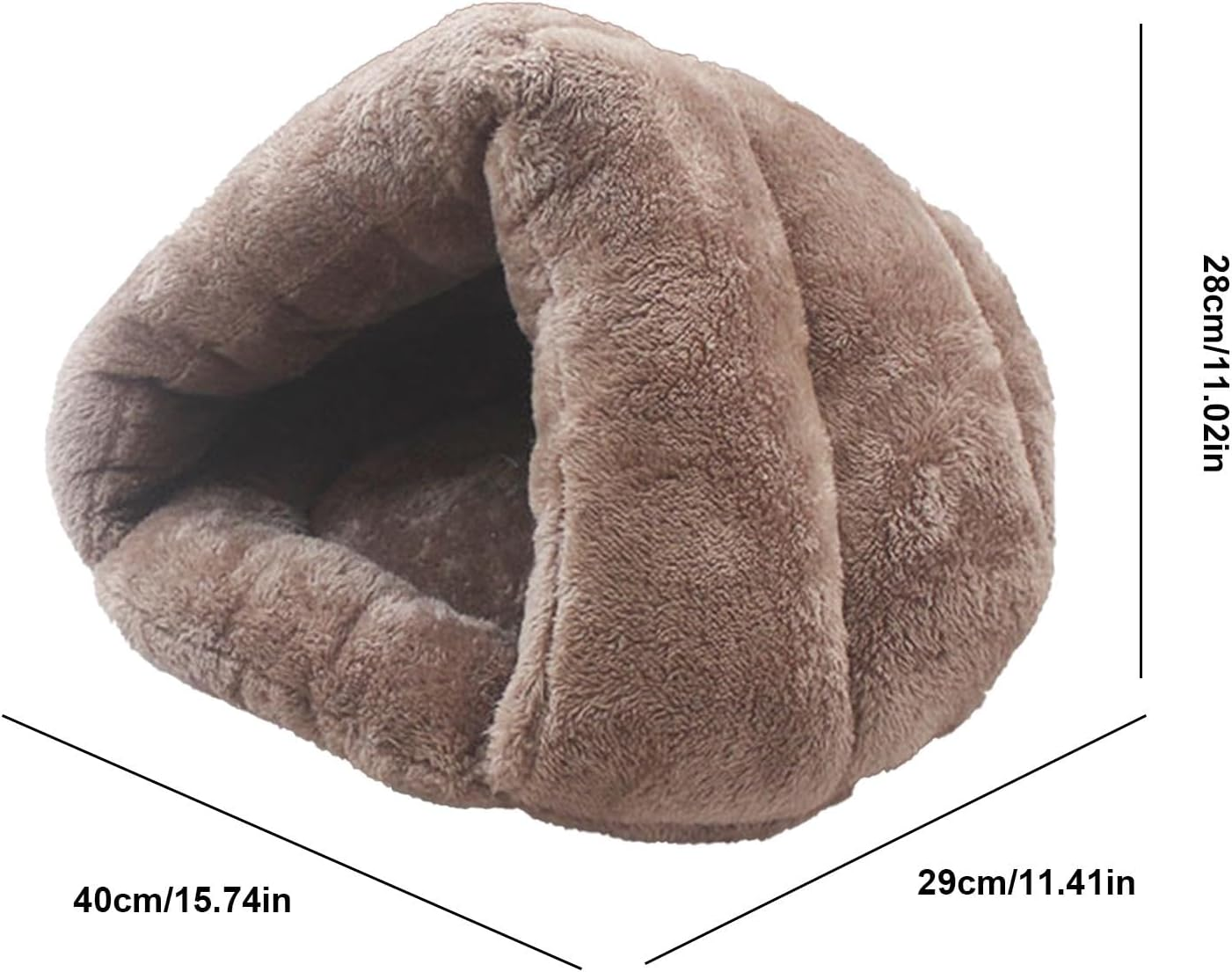 Triangular Cat Tent - Premium Cat Cave Beds, Semi-Open Non-Slip Plush Cat Cave Bed, Comfortable Small Puppy Home, Creative Winter Pet Supplies for Pets, Travel or Home, Kittens, Cats, Dogs image number 6