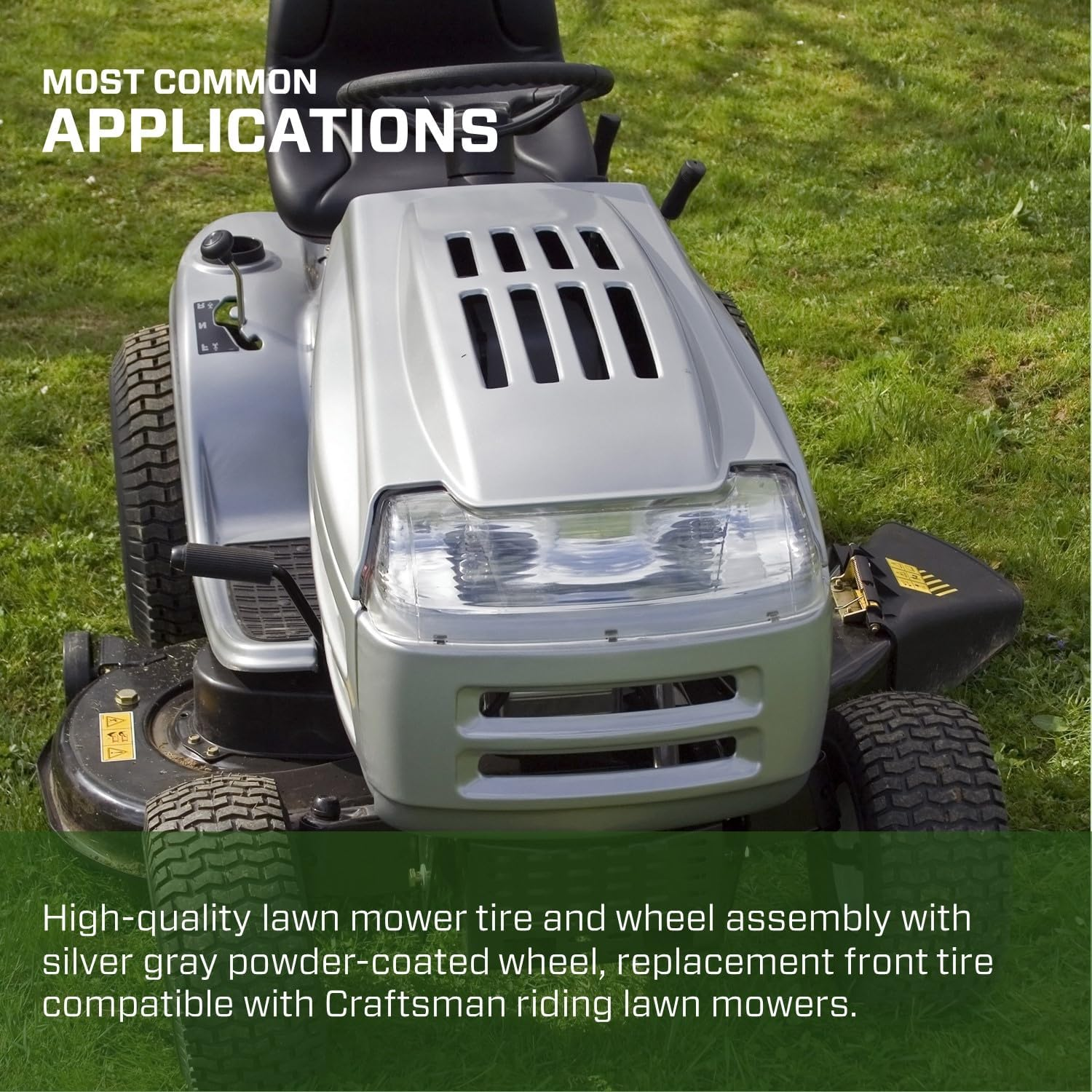 MARASTAR 21446-2PK 15X6.00-6 Tire and Wheel Assembly, Pneumatic Replacement Lawn Mower Front Tires Compatible with Craftsman Riding Lawn Mowers, 2 Pack, Easy Install Assembly image number 6