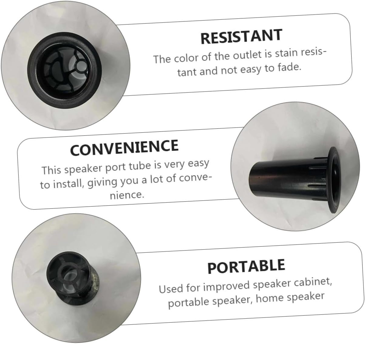 20Pcs Plastic Subwoofer Port Tubes Speaker Air Outlets Replacement Bass Reflex Tubes for Home Audio and Car Woofer Systems (41X80Mm image number 6