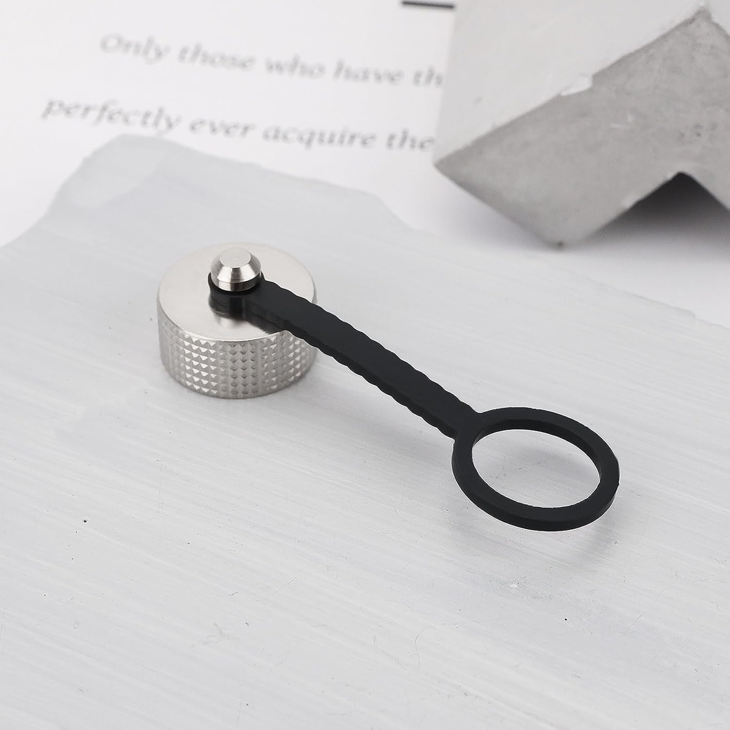 SG Store 5Pcs GX16 Aviation Connector Plug Cover Aviation Connector Metal Dust Cover Rubber Chain for Electronic Equipment Industrial Equipment image number 3