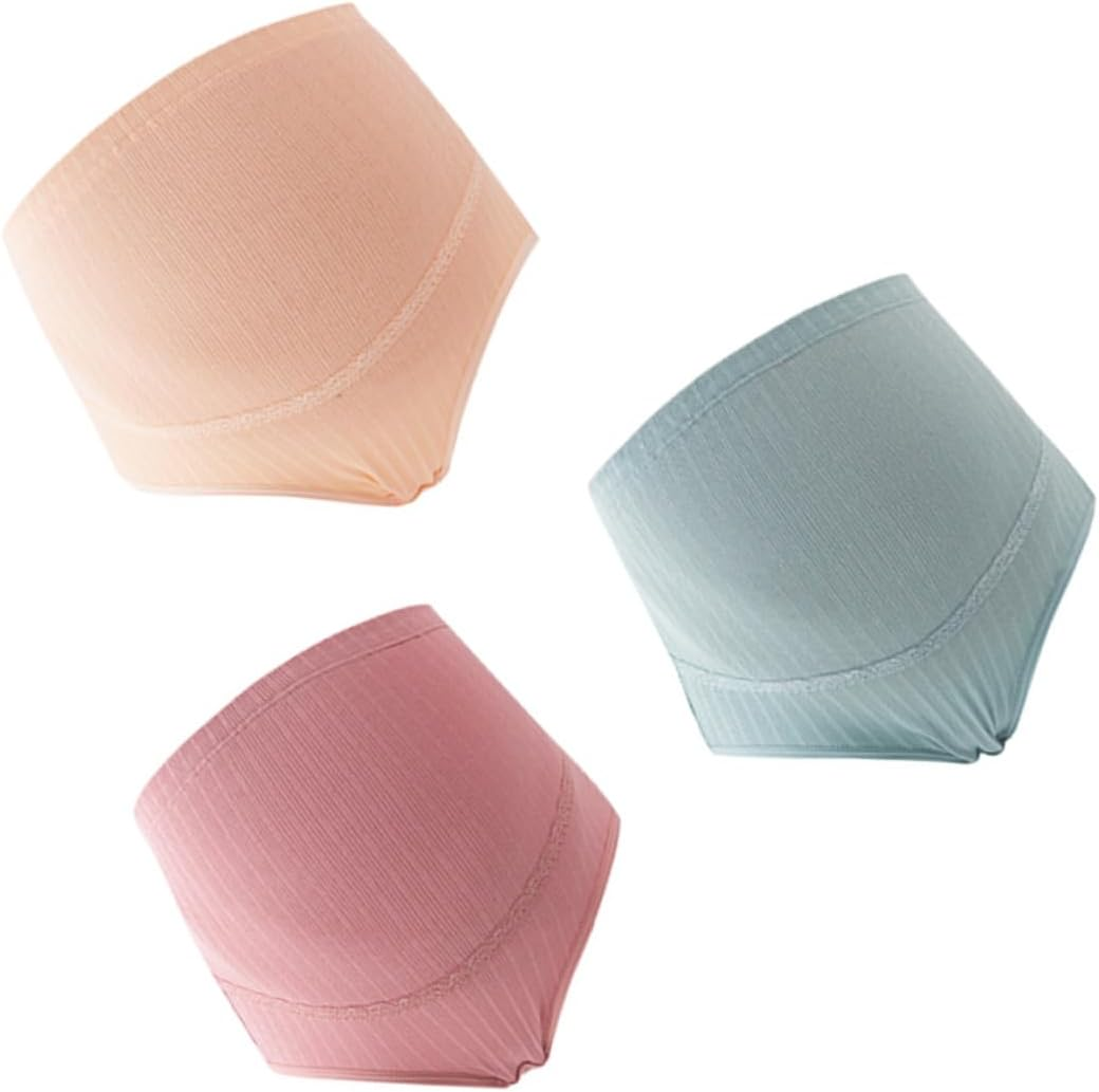 3Pcs High Waist Maternity Panties Cotton Skin Blackish for Pregnant Women Underwear Adjustable Splice Stomach Lift Function for Daily Comfort image number 6