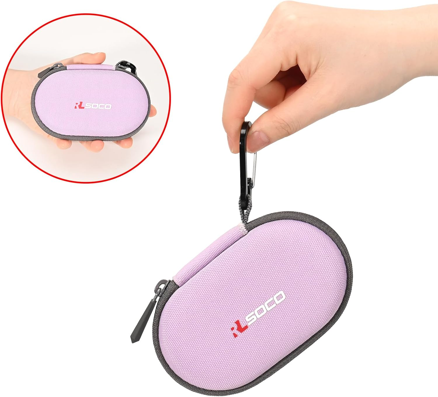 RLSOCO Carrying Case for Logitech Pebble Mouse 2/Pop/Pebble Bluetooth Wireless Mouse with Keychain - Purple (Case Only) - Black image number 2
