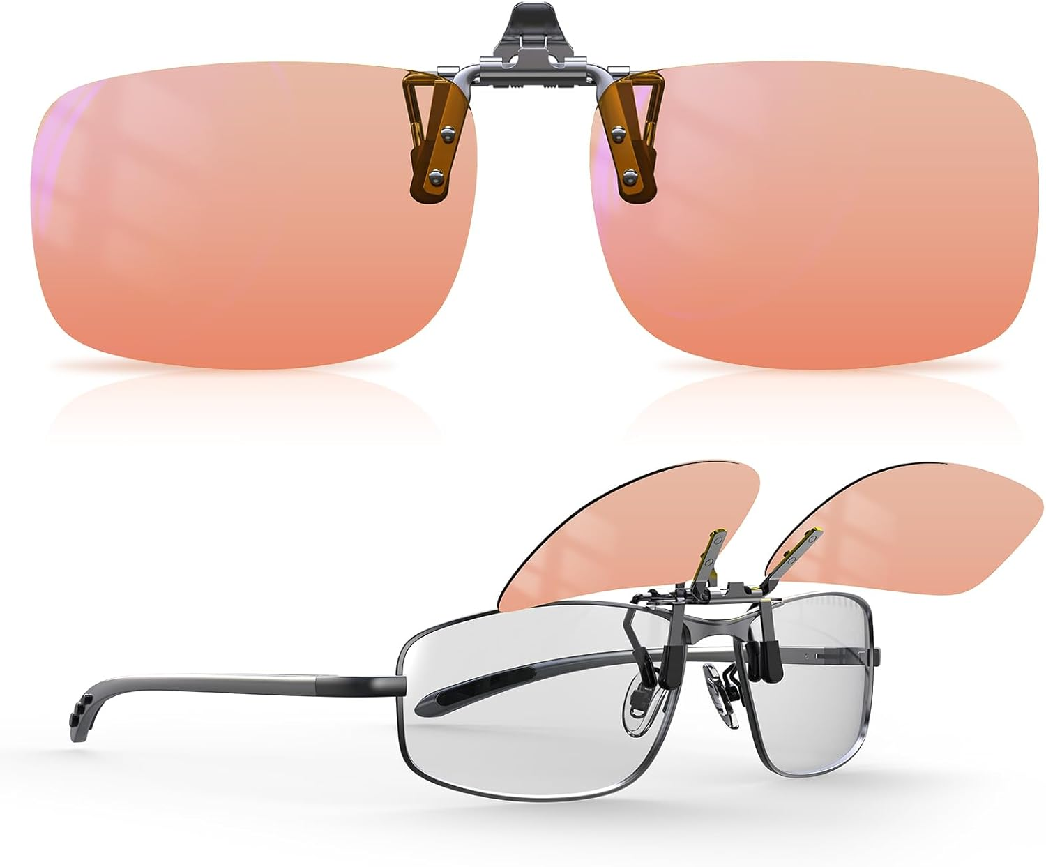 Goiteia Fl-Rose Migraine Clip on Glasses, Light Sensitivity Glasses for Fluorescent LED Glare/Photophobia