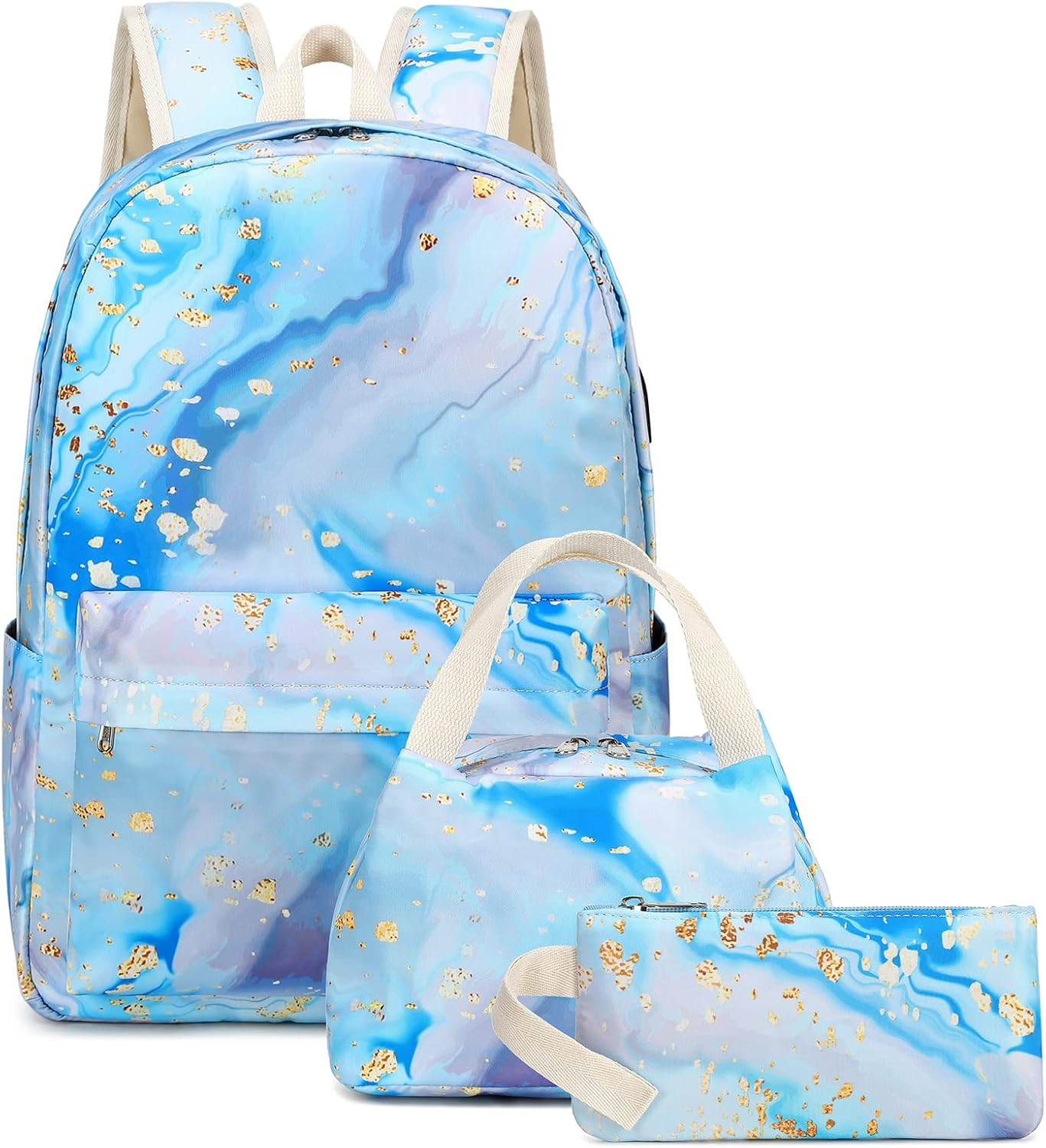 School Backpack for Teen Girls Kids Bookbag with Lunch Box Pencil Case, Laptop Backpack Casual Daypacks Teens Bookbag