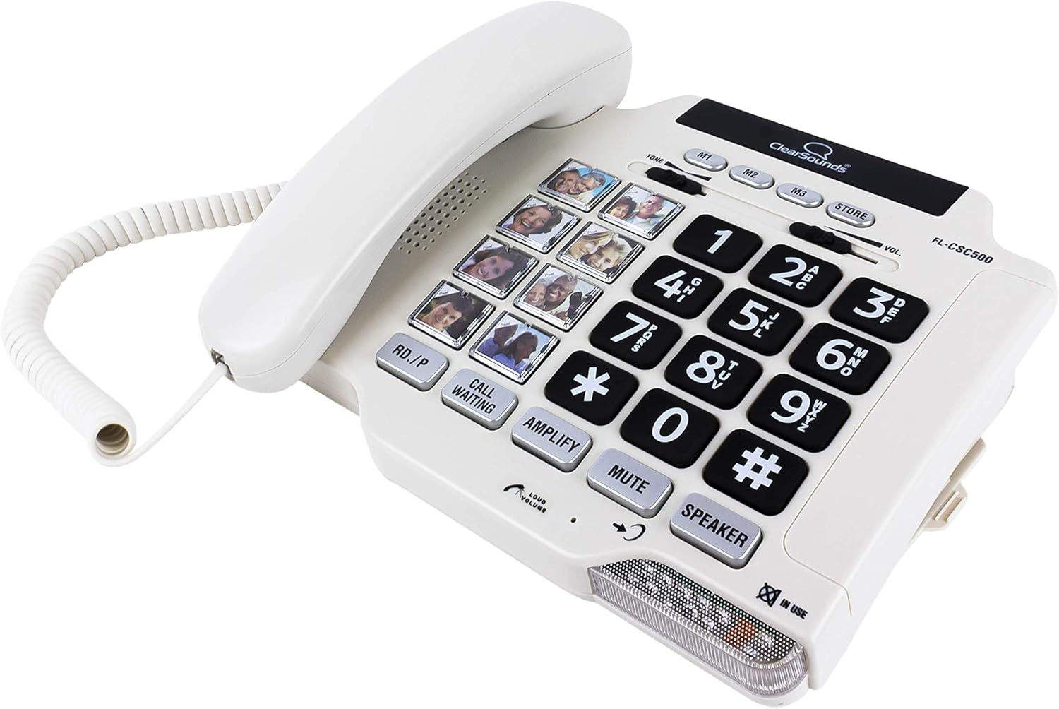Clearsounds CSC500 Amplified Landline Phone with Speakerphone and Photo Frame Buttons - up to 40Db Amplification, T-Coil Hearing Aid Compatible image number 1