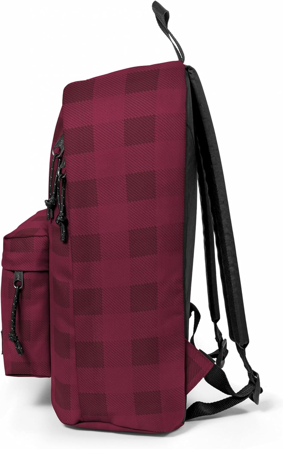 EASTPAK Out of Office &ndash; 31L Backpack with Dual Compartments, 16&rdquo; Laptop Sleeve, Security Pocket, Bottle Holder & Air Mesh Straps, Checker Wine Burgundy - Blue Downtown image number 6