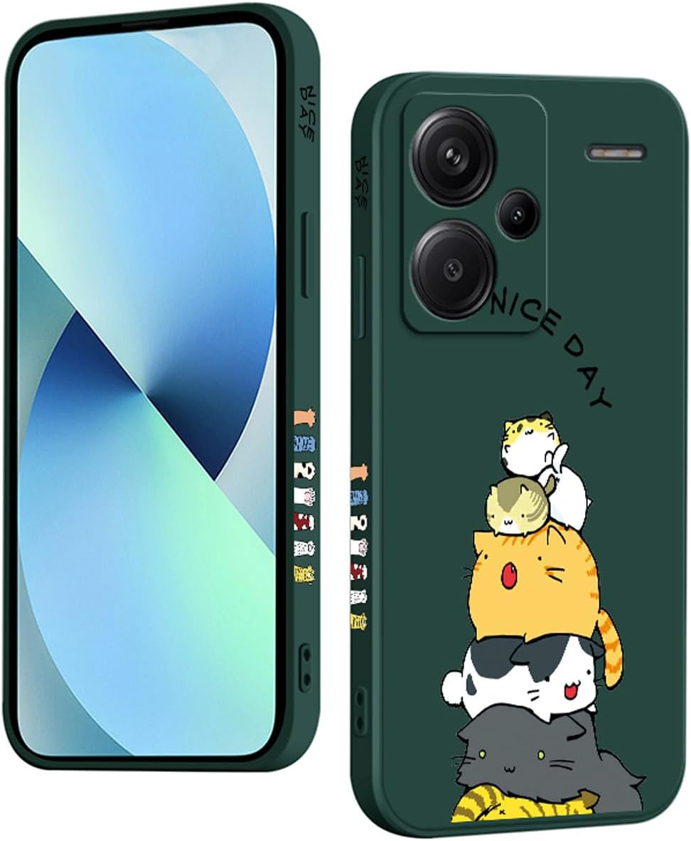 YUXING Silicone Case for Samsung Galaxy A17 5G 4G, Fashion Pattern Cute Mobile Phone Case, Shockproof, Non-Slip, Durable, Ultra Thin Protective Case (Green)