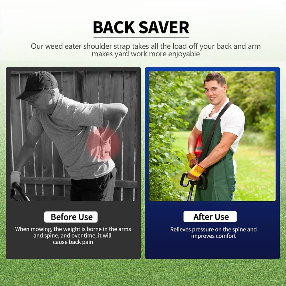 2 Pack Adjustable Shoulder Strap Harness for Weed Trimmers and Leaf Blowers, Heavy Duty Nylon Belt with Metal Buckle, Compatible with Multi-Head Systems image number 5