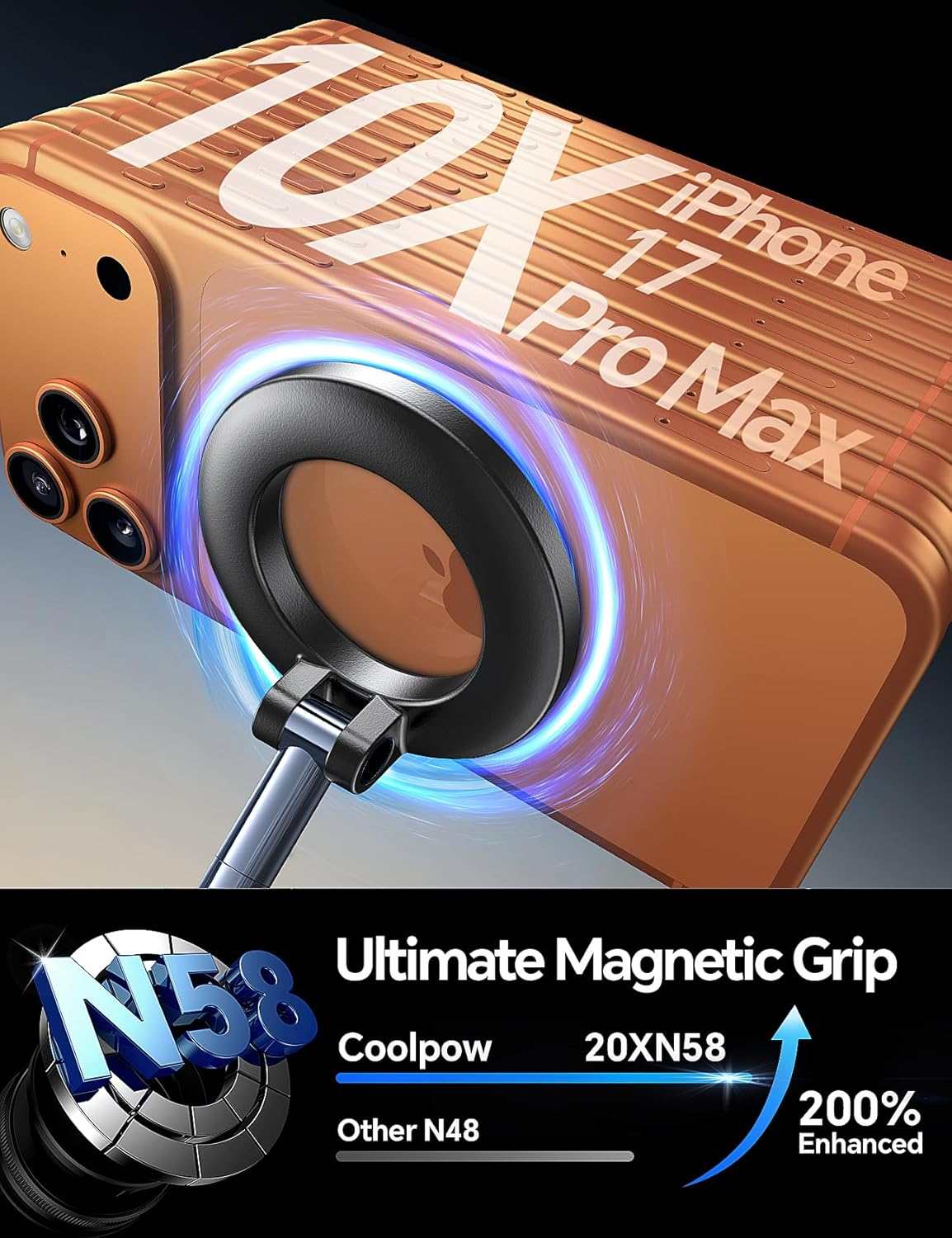 2025 Upgraded Vacuum Magnetic Car Phone Holder for Magsafe,Pocket Size Foldable Suction Cup Phone Mount for Car 【Strongest Magnetic】Phone Holders for Your Car Compatible with Iphone 17 Pro Max Air 16 image number 4