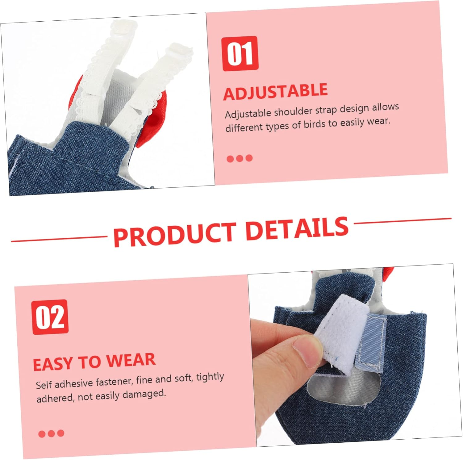 Generic 3Pcs Flying Bird Diapers for Cockatiel, Parakeets and Parrots - Pet Bird Clothes Suit image number 1