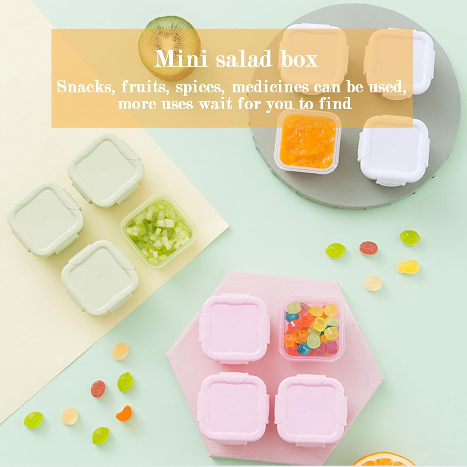 Silicone Cupcake Liners,50 Muffin Liners with 12 Food Picks for Kids and 2 Salad Dressing Container,5 Shapes Lunch Box Bento Dividers for Bento Box Accessories,Baking image number 6
