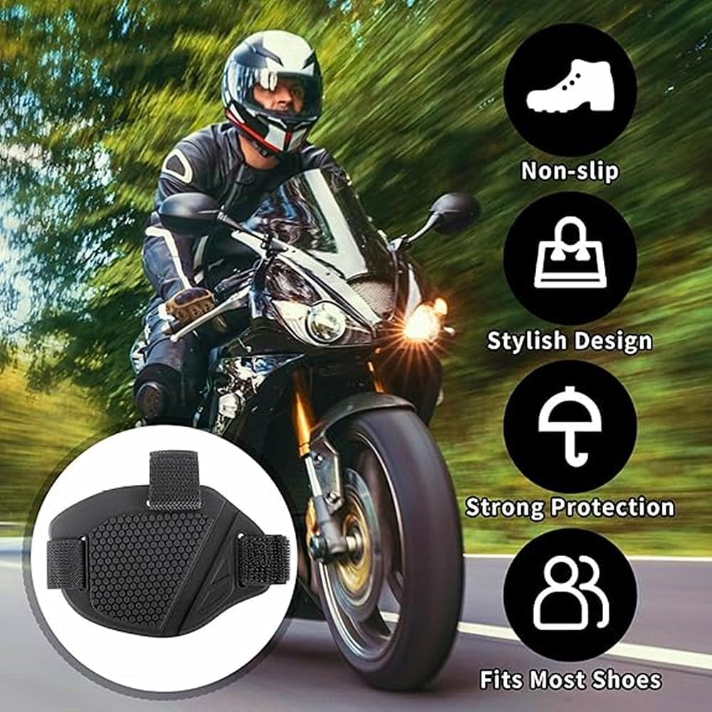 Walquicks 2 PCS Black Motorcycle Motorbike Shift Pad, Rubber anti Slip Motorbike Shoe Boot Cover Protector, Shoe Boot Cover Pad, Useful Motorcycle Shoe Protector Shoe Boot Cover Shifter Companion image number 2