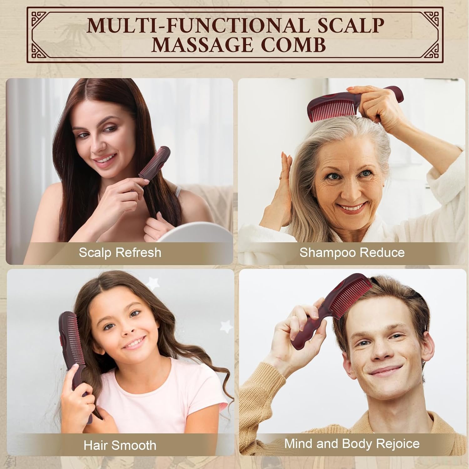 2PCS Dandruff Comb for Scalp, Energy Massage Scalp Comb, Comfortable Hollow Tooth Hair Dandruff Remover Brush, Healthier Scalp Comb image number 3