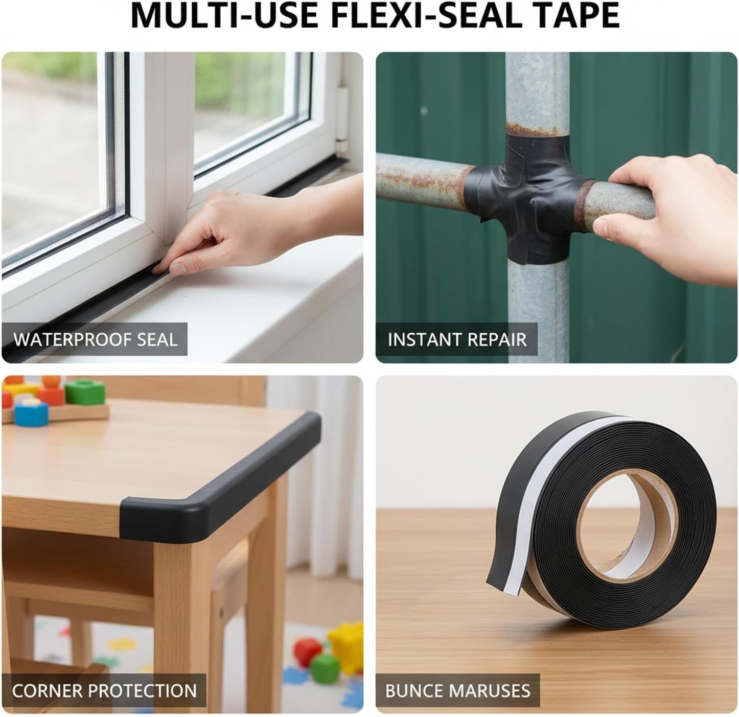 Door Seal and Weather Strip, 16.4Ft Strong Adhesive Black Silicone Rubber Draft Stopper for Sliding Door, Window, Home and Office Use - Ermaoo image number 2