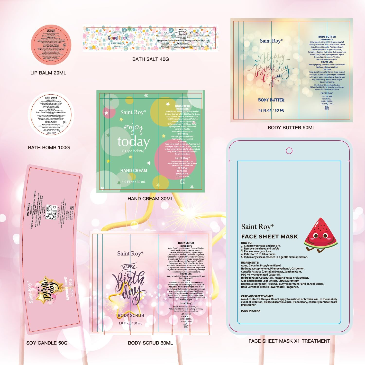 Birthday Gifts for Women，Happy Birthday Surprise Box, 15Pcs Luxury Spa Gifts for Her, Gift Box for Teen Girls Unique with Hand Cream, Diy Nails Set, Skin Care Gift Sets for Women, Mom, Daughter image number 1