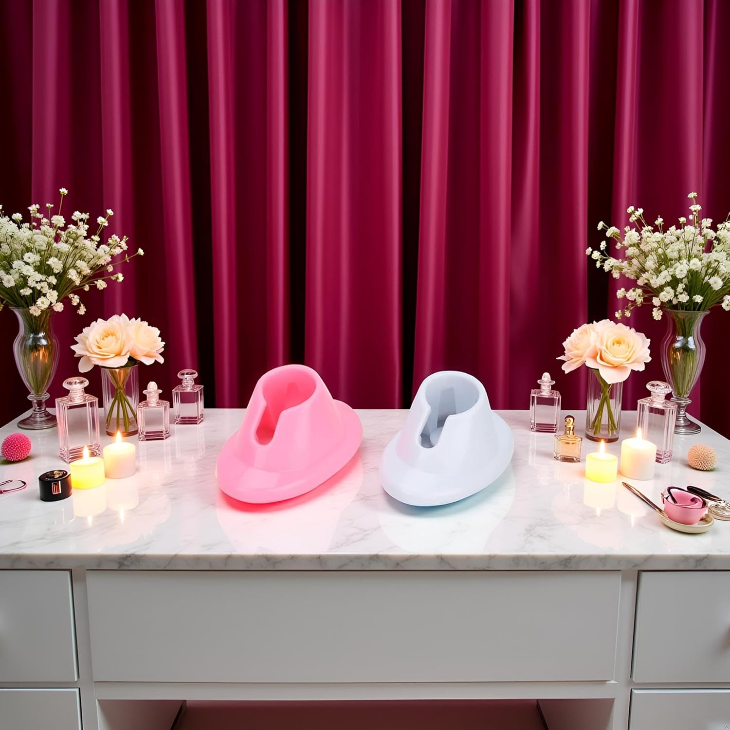 Jjlfresheners 2Pcs Soft Rubber Nail Polish Bottle Holder Nail Polish Stand Anti-Spill Nail Art Organizer Display Manicure Tools for Nail Art Salon Professional Design Nail Art and Polish image number 4