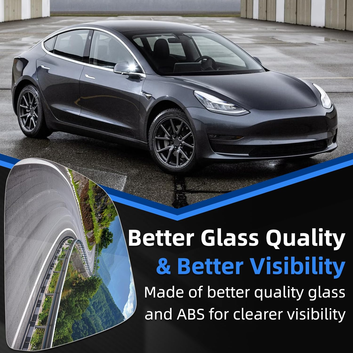 LOIYLLEN Left Side Mirror Replacement for Tesla Model 3 Model3 2017 2018 2019 2020 2021 2022 2023 - Left Side Mirror Glass, Rear View Mirrors Glass with Power Heated image number 4