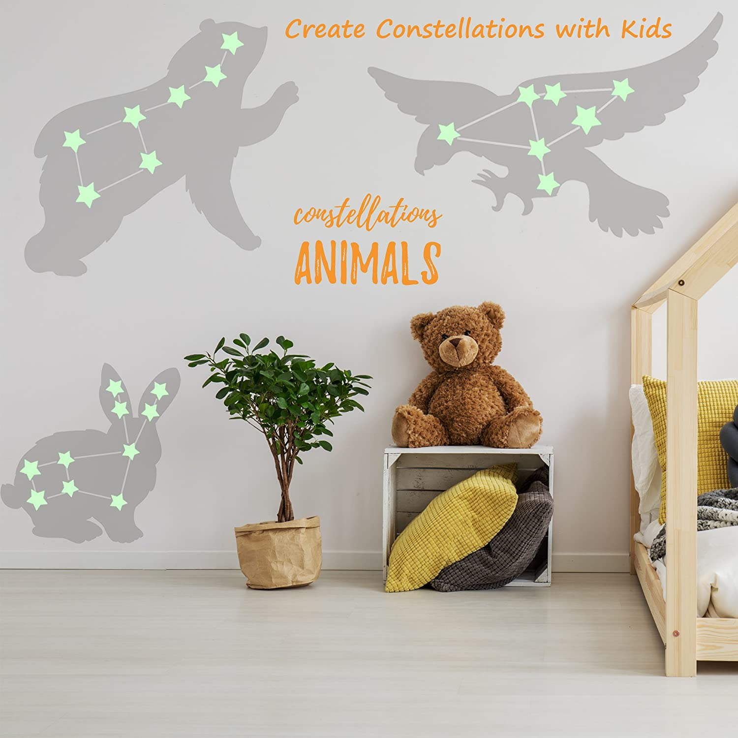 Glow in the Dark Stars for Ceiling or Wall Stickers - Glowing Wall Decals Stickers Room Decor Kit - Galaxy Glow Star Set and Solar System Decal for Kids Bedroom Decoration image number 3