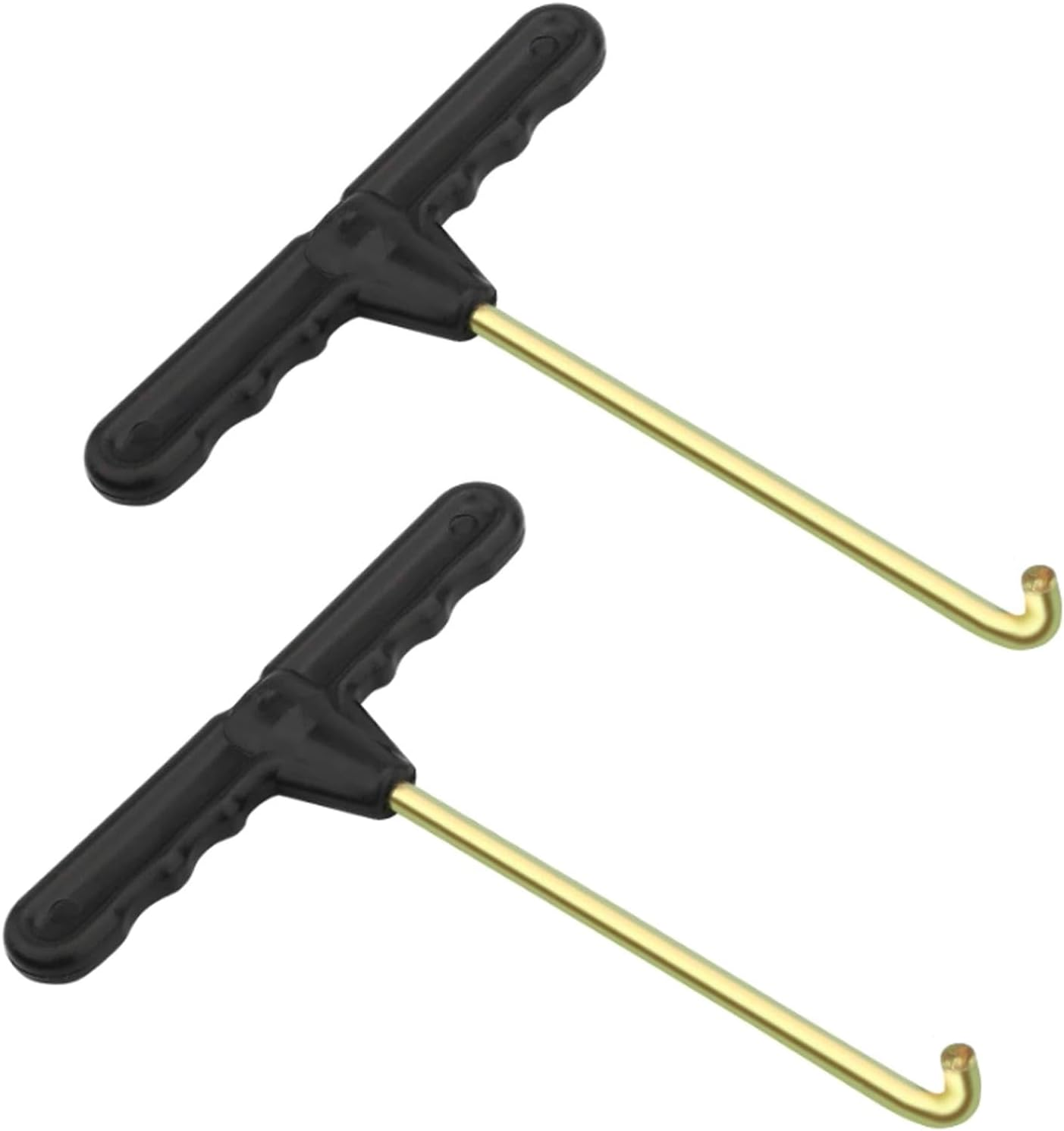 2 Pack Trampoline Spring Pull Tool, Heavy-Duty T-Hook Spring Adjustment Kit with Protective Gloves, Trampoline Maintenance Tool for Replacement, Repair, and Safety