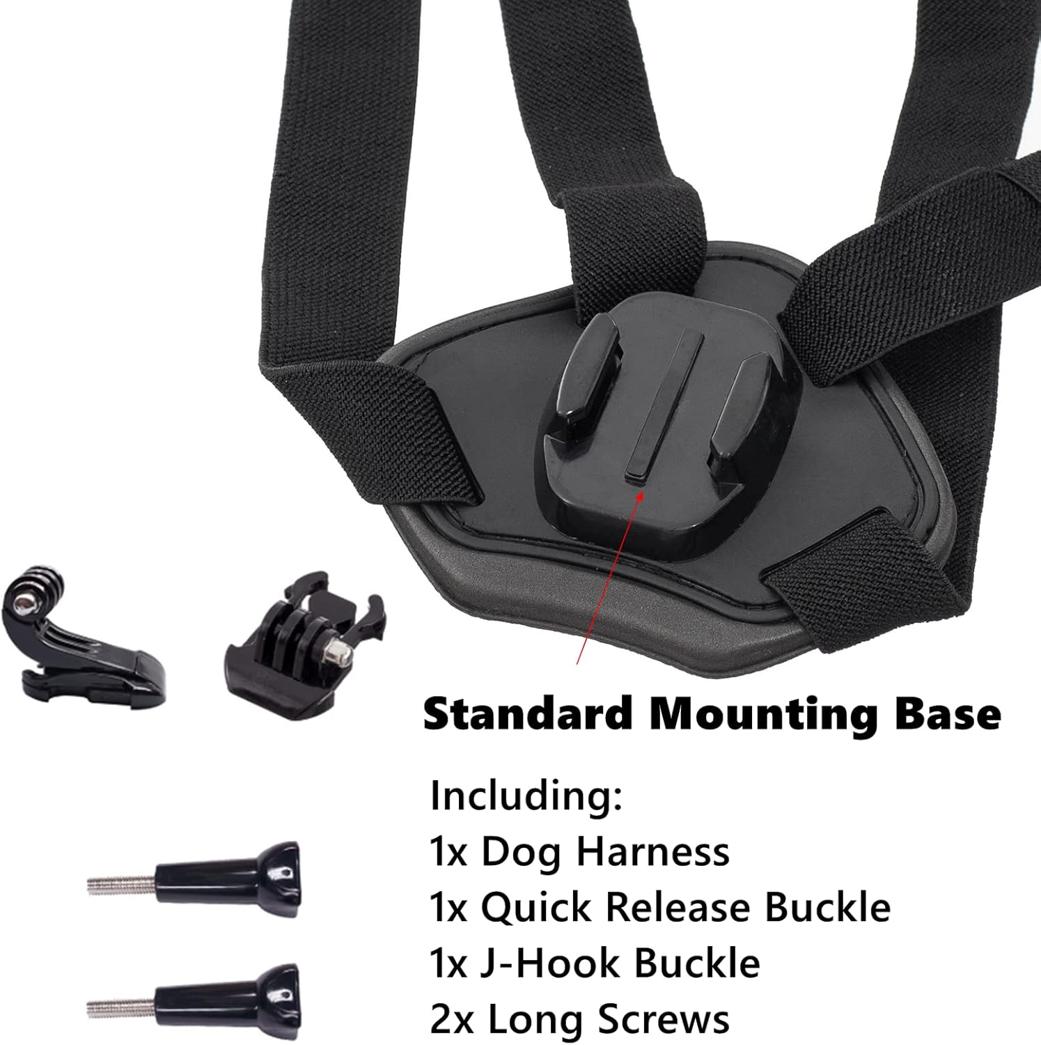 Dog Harness Mount for Gopro, Soft and Adjustable Dog Harness Vest with 2 Mouting Base Pet Chest and Back Fixation for Gopro Hero All Models, Suitable for Small Medium Large Dogs image number 3