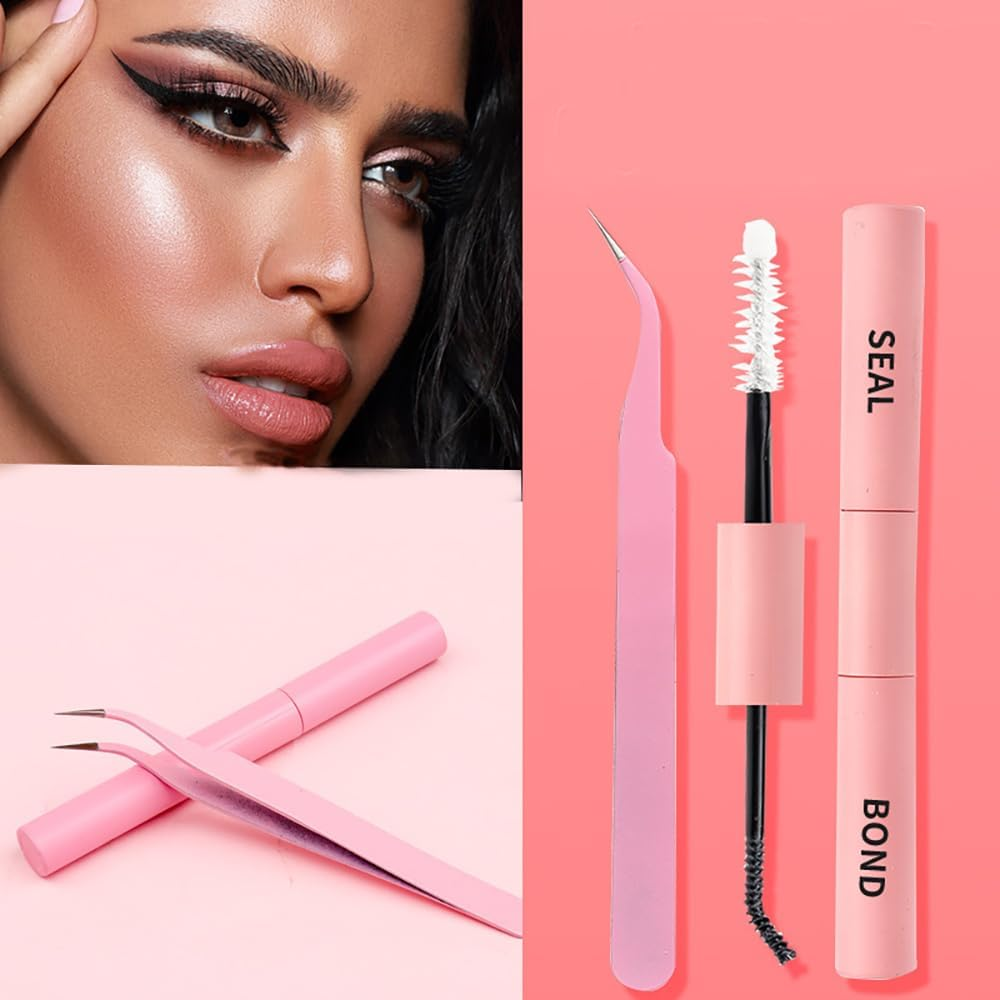 DIY Lash Extension Kit Lash Clusters Eyelash Extension Kit, 9-16Mm Mix Curl Individual Lashes Kit with Lash Bond and Seal Lash Tweezers for Self Use(9-16 MIX KIT) image number 3