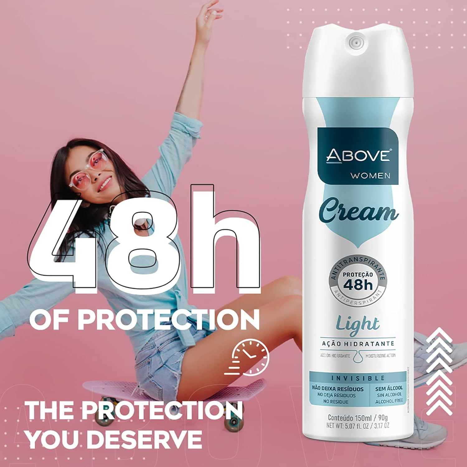 Above 48 Hours Cream Antiperspirant Deodorant - Light for Women 3.17 Oz Deodorant Spray image number 2
