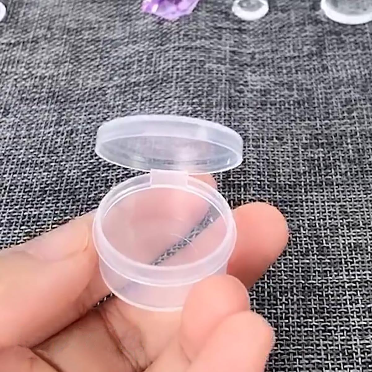 Farmer Mani 24 Pack 0.17 Oz round Plastic Containers (1.06 X H0.55 Inch) Clear Bead Storage Containers for Fishing Tackle with Label Stickers, Craft, Beads, Jewelry, Small Parts image number 2