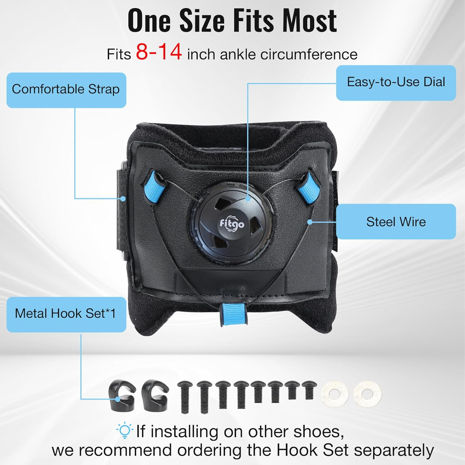 AFO Foot Drop Brace for Walking with Shoes, Upgraded Dial & Thicker Replaceable Wire for Adjustable Dorsiflexion, Ankle Support for Men & Women image number 6