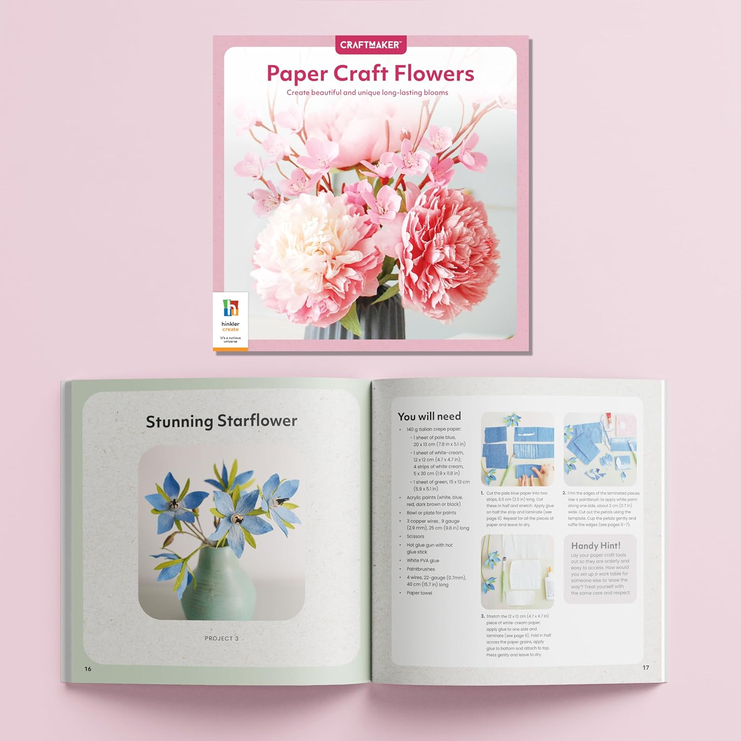 Craft Maker Paper Craft Flower Kit - DIY Flower Crafting for Adults - Paper and Tools Included - Easy-To-Follow Projects - Creative Arts and Crafts image number 5