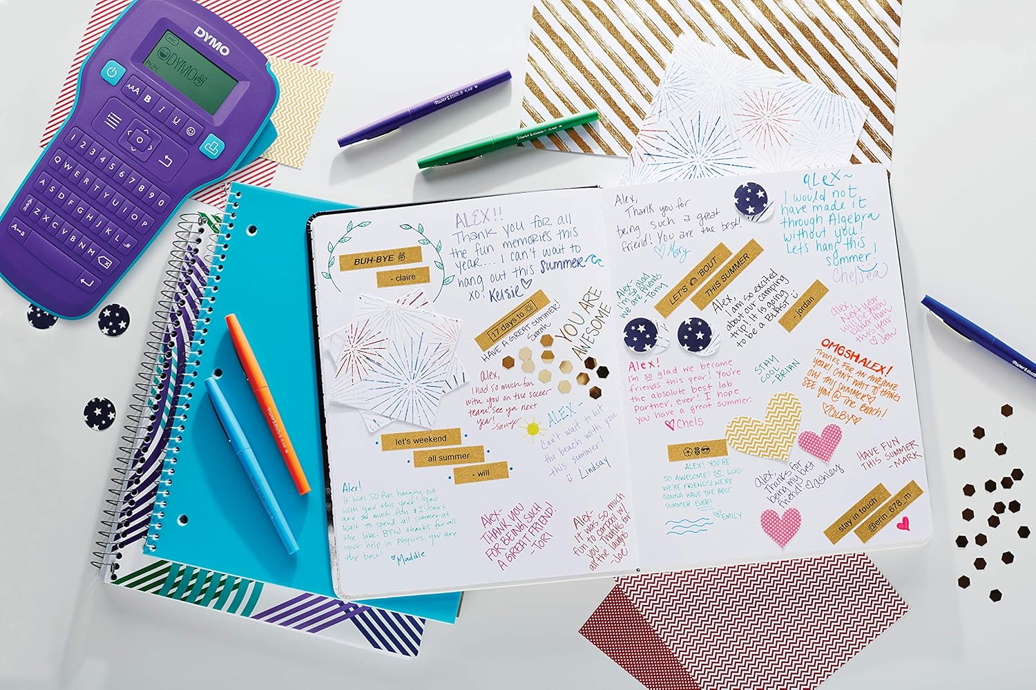 DYMO COLORPOP Authentic Label Maker Tape, 1/2" W X 10' L, Black Print on Gold Glitter, D1 Standard - Black On Gold Glitter image number 5