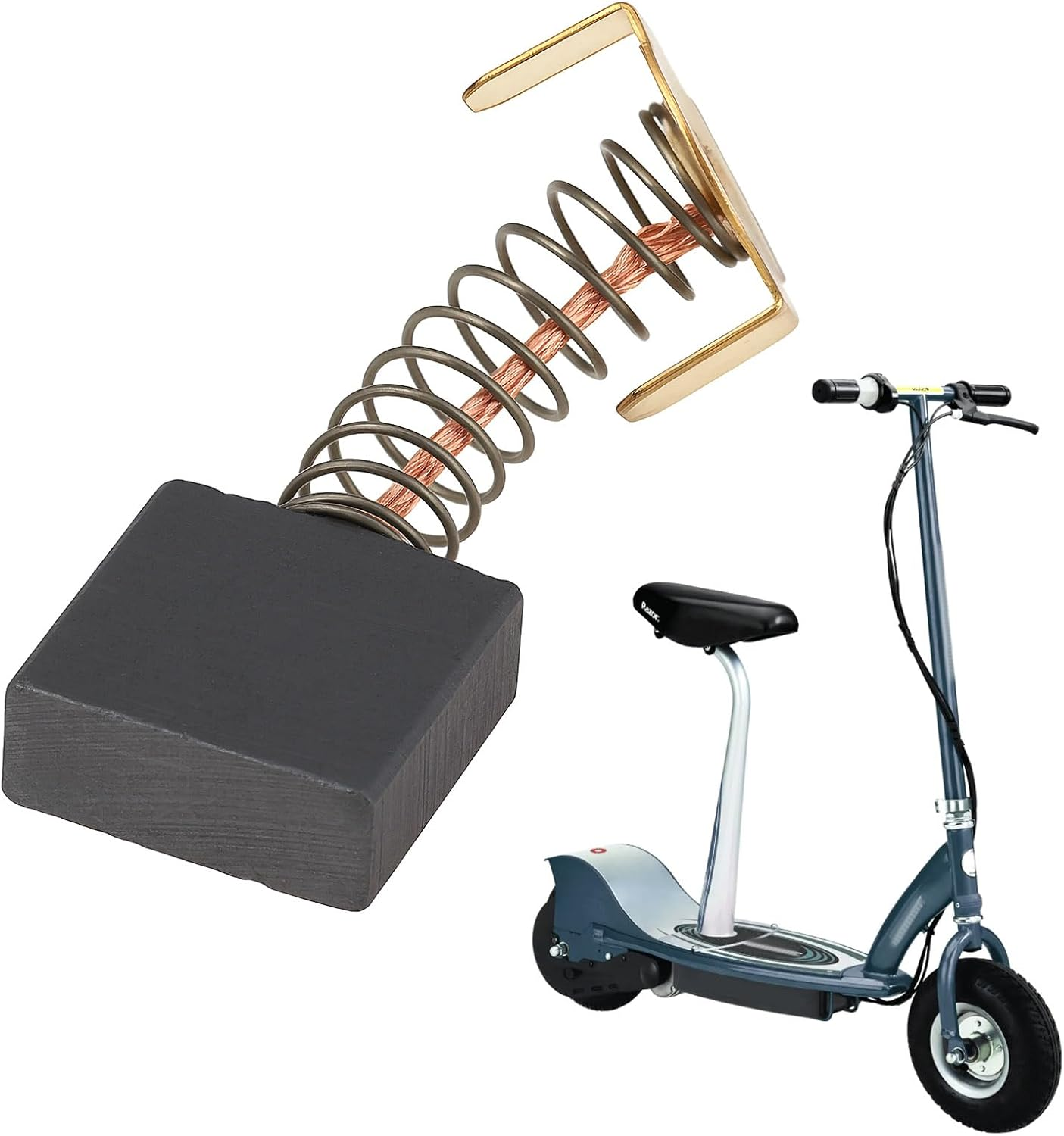 SING F LTD 4Pcs Carbon Brushes 6.75X17X17Mm Compatible with Freerider Kensington Westminster Scooters before 2008 image number 6