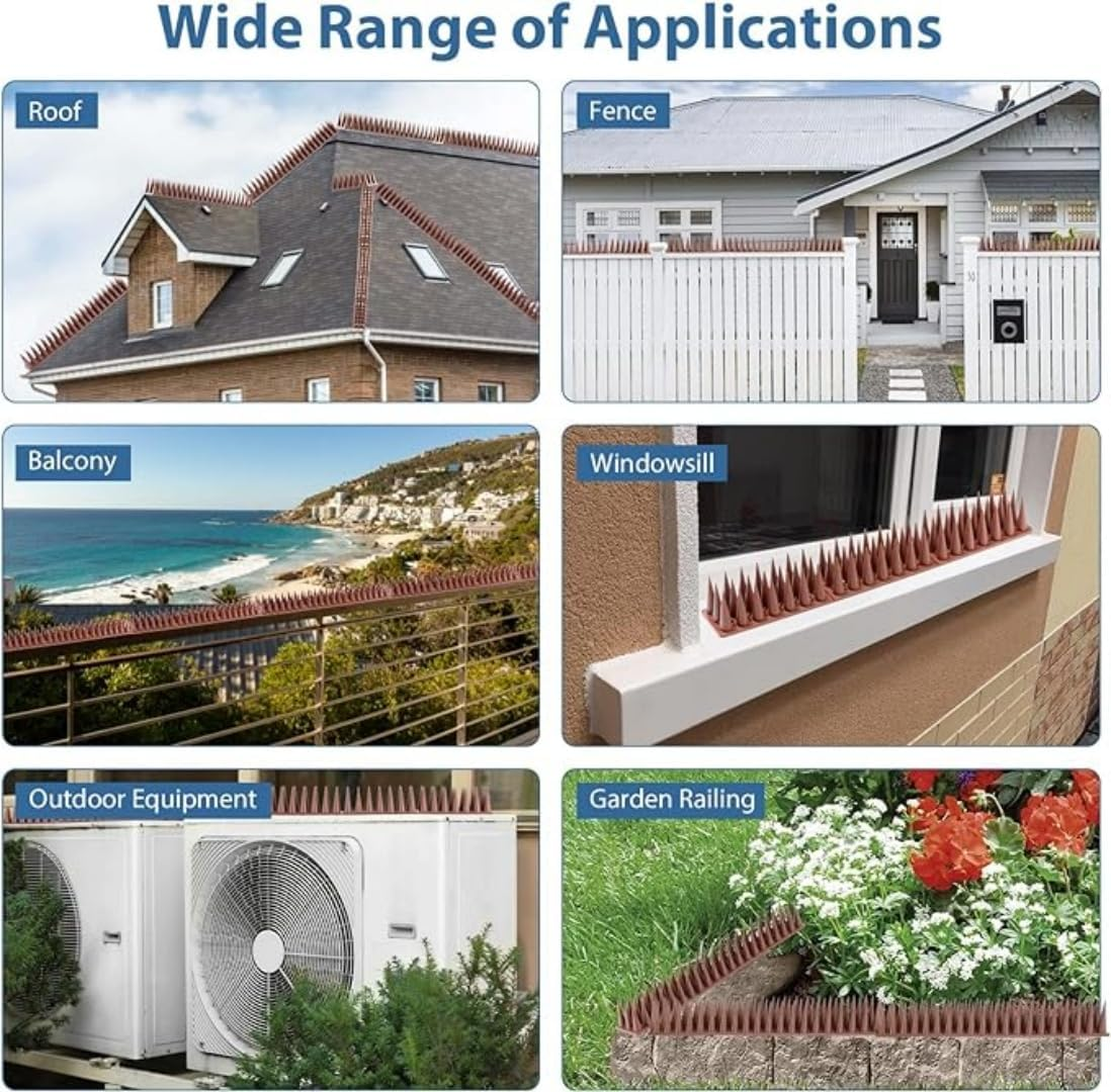 Animal Deterrent Spikes, 20 Pack, Brown, Outdoor Bird and Pest Control ﻿