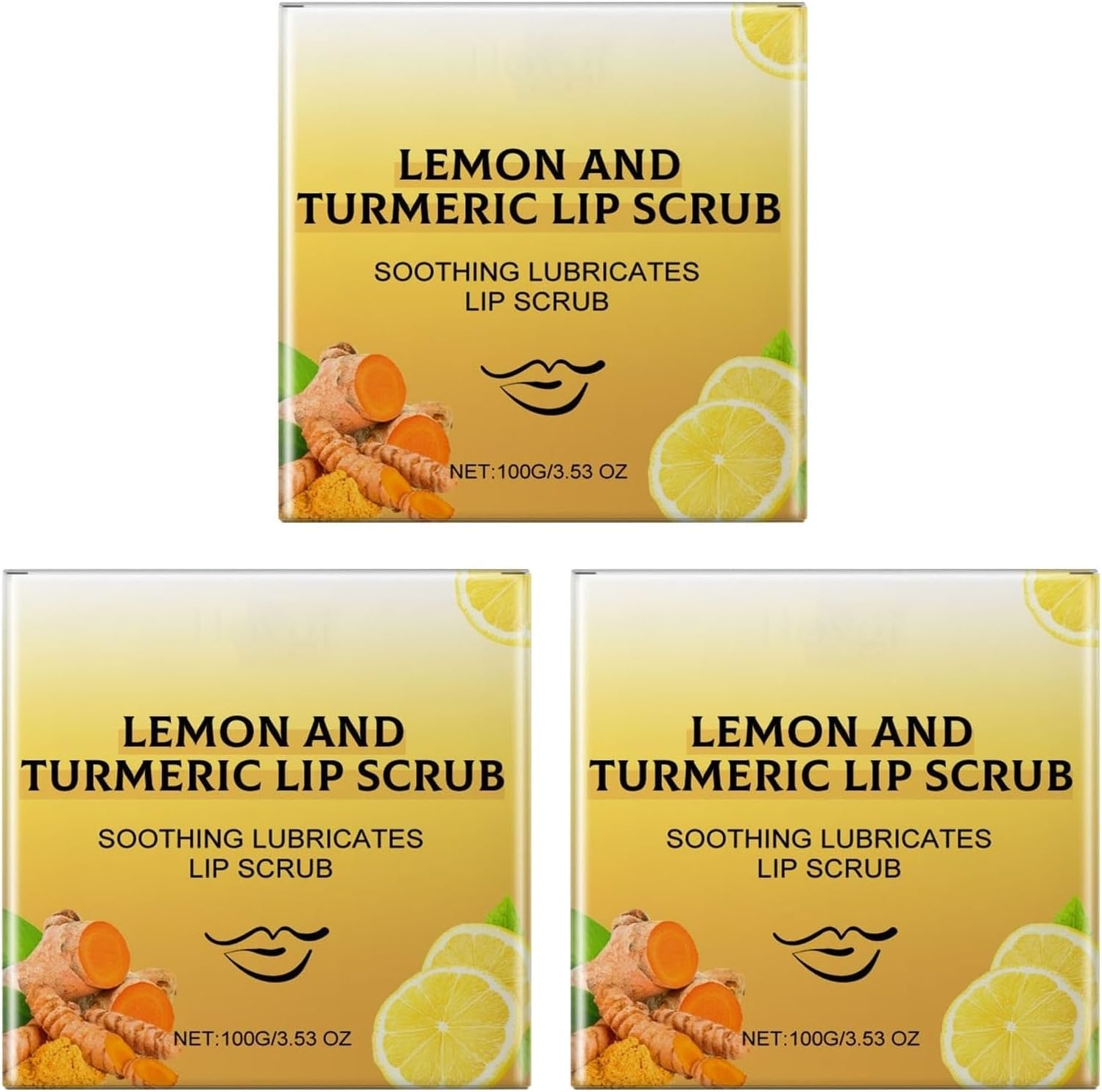 Turmeric Lip Scrub, Lip Exfoliator Scrub, Turmeric Vitamin C Scrub, Dark Lips Lightening Treatment, Lip Brightening Lip Lightening for Dark Lips Smoker, Turmeric Lemon Lip Scrub (1Pcs)