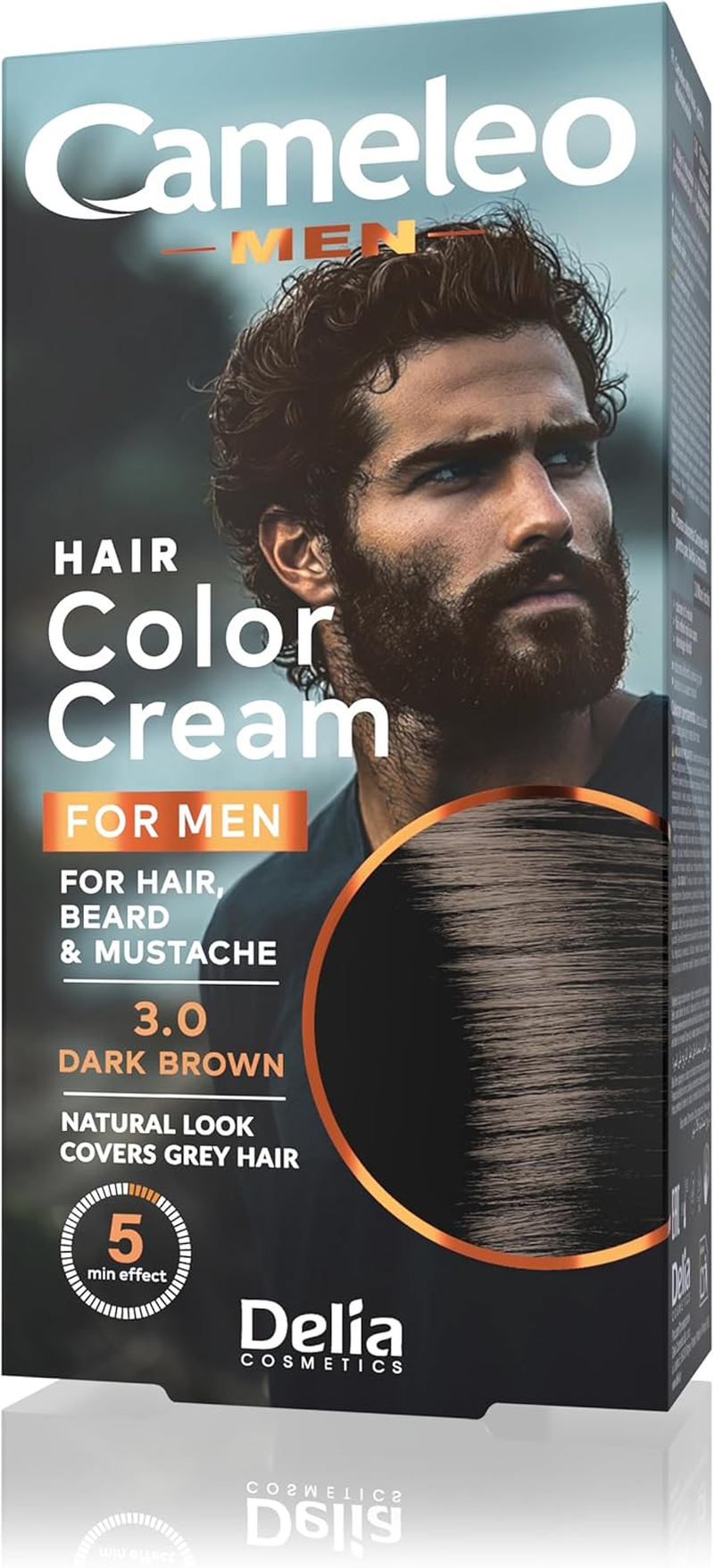 Cameleo for Men - Permanent Hair Dye, Hair Dye, Light Brown Colour for Hair, Beard & Moustache, Colour Effect in 5 Minutes, Cover Grey Hair, Ammonia Free, 30 Ml