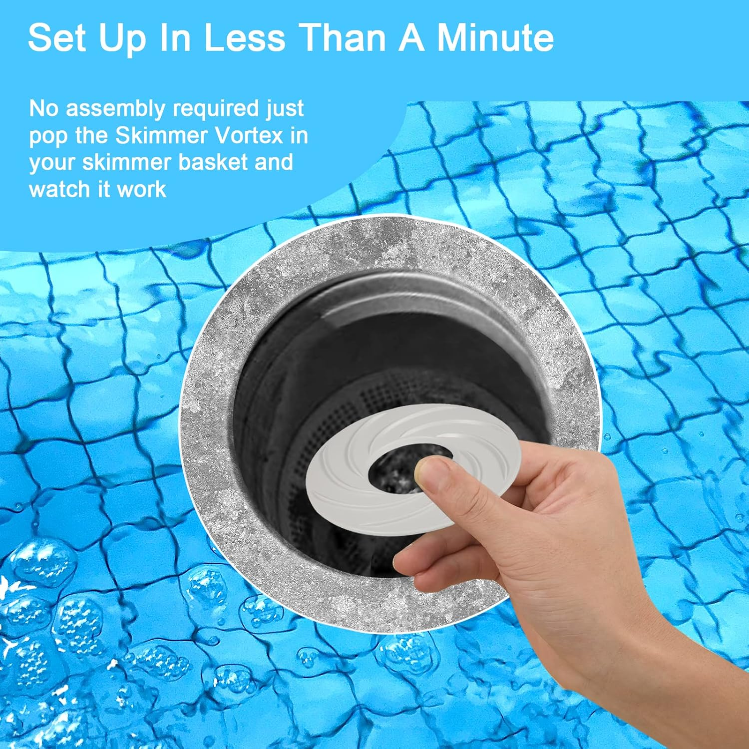 TOYMIS Pool Skimmer Swirl, Inground Swimming Pool Vortexs Skimmer Functional Streamline Designed for 8'' Skimmers Basket for Swimming Season Pool Cleaning Pool Skimmer Accessory image number 3