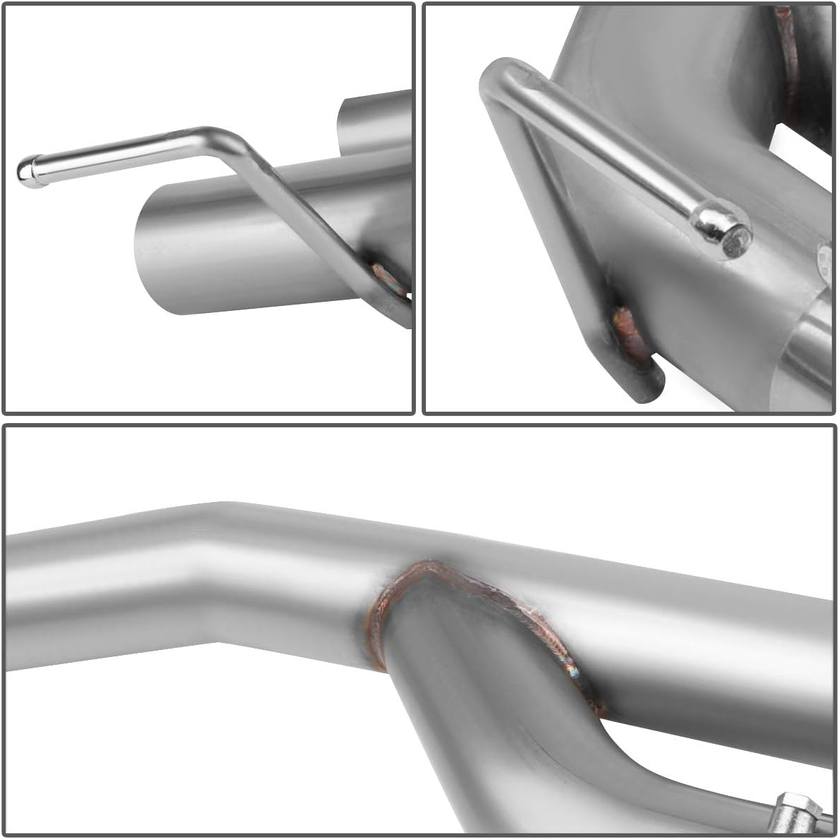 DNA MOTORING Metallic CBE-MU-FM18-50L Axle-Back Catback Exhaust Kit+4 Inches Muffler Stainless Steel Tip Fit 18-20 Mustang 5.0L image number 2