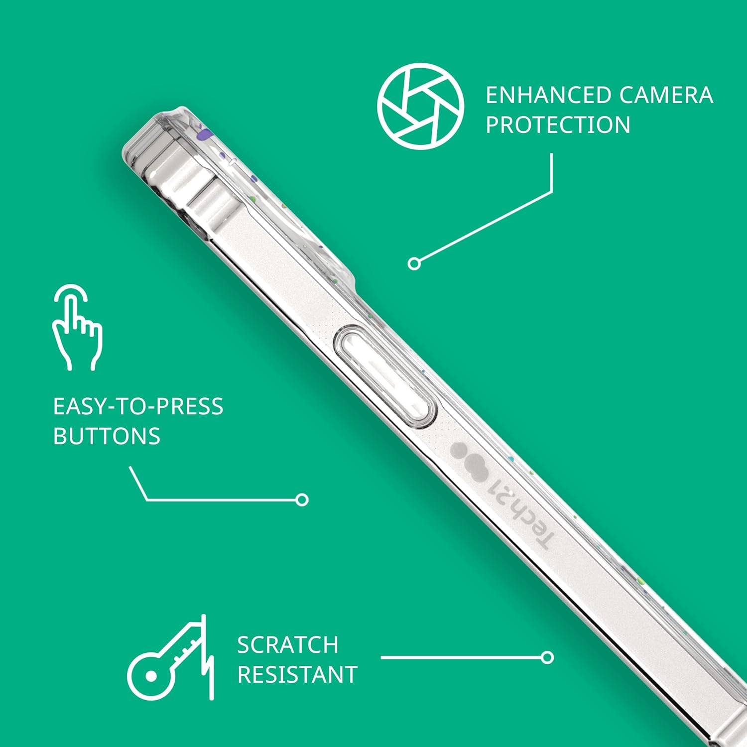 Tech21 Iphone 14 Evo Sparkle Compatible with Magsafe&reg; &ndash; Glittering & Scratch-Resistant Phone Case with 12Ft Multi-Drop Protection