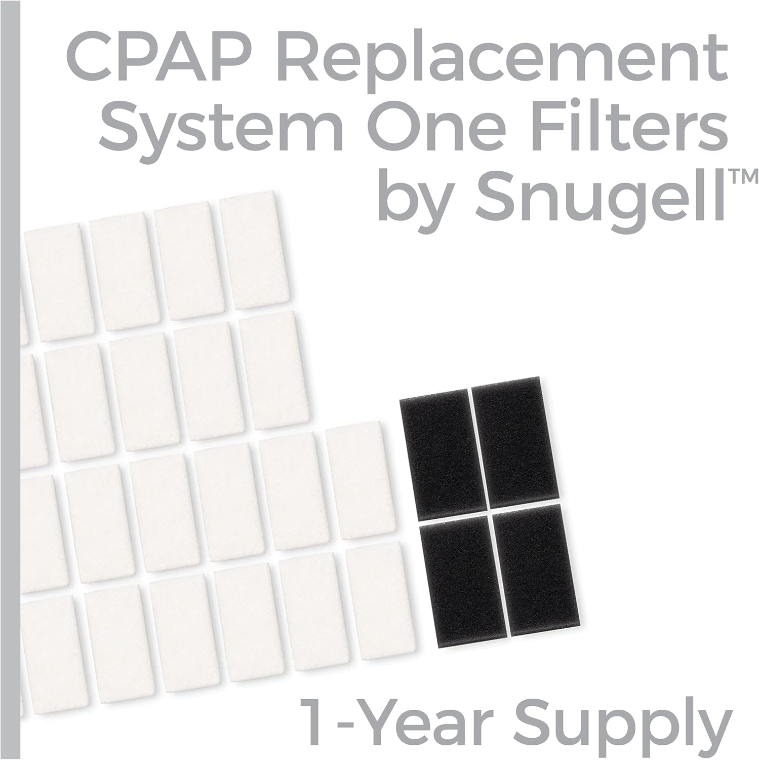 CPAP Replacement System One Filters by Snugell&trade; | 1 Year Supply Pack | 4 Premium Reusable and 26 Disposable Filters | Compatible with Philips Respironics PR System One M Series | Made in USA image number 4