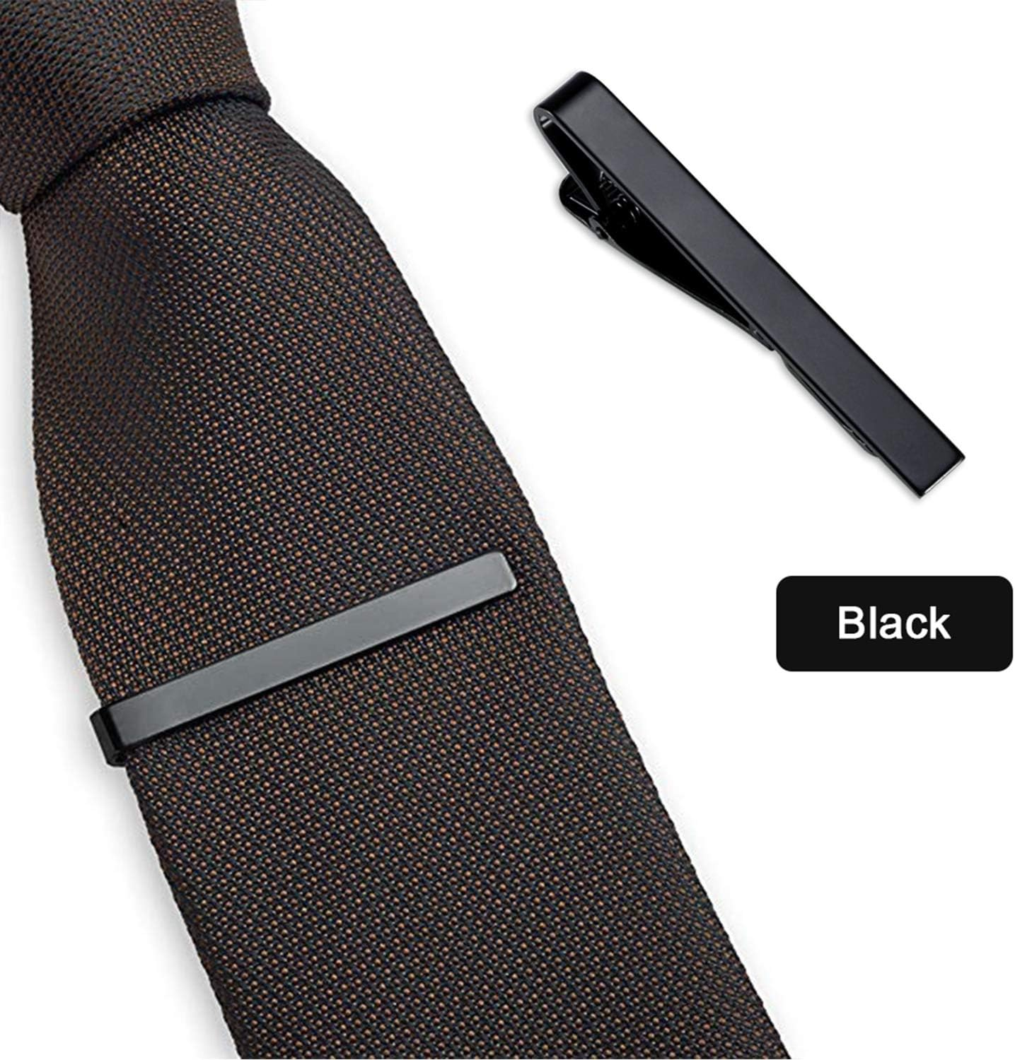 Roctee Tie Clips for Men, 3 Pack Classic Tie Clip Silver Gold Black Necktie Tie Bar Pinch Clips Suitable for Wedding Anniversary Business and Daily Life