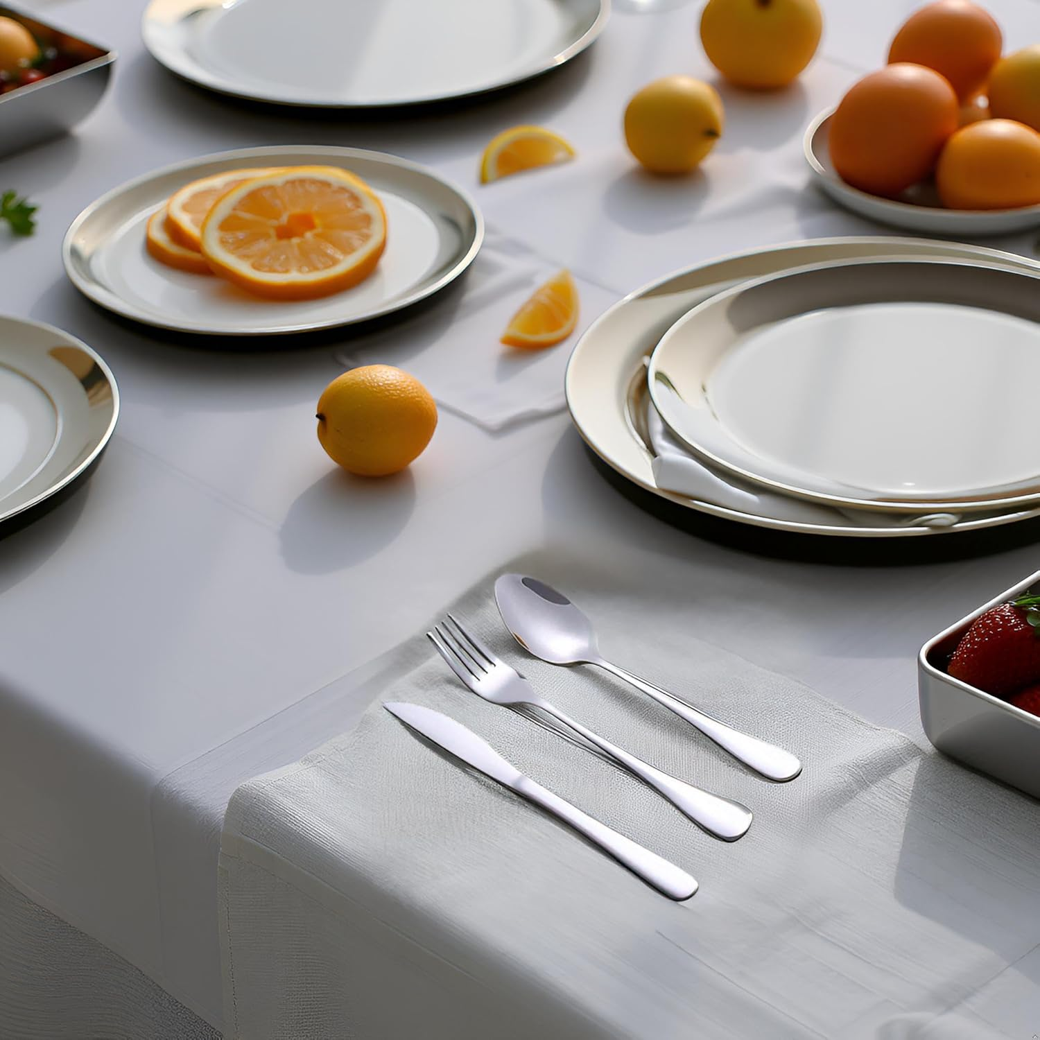 Tongke Portable Stainless Steel Cutlery Set with Storage Case - Durable Travel Utensils for Hiking, Office, Picnic (Knife, Spoon, Fork) - Dishwasher Safe & Compact Outdoor Eating Kit (Black) - Black image number 1