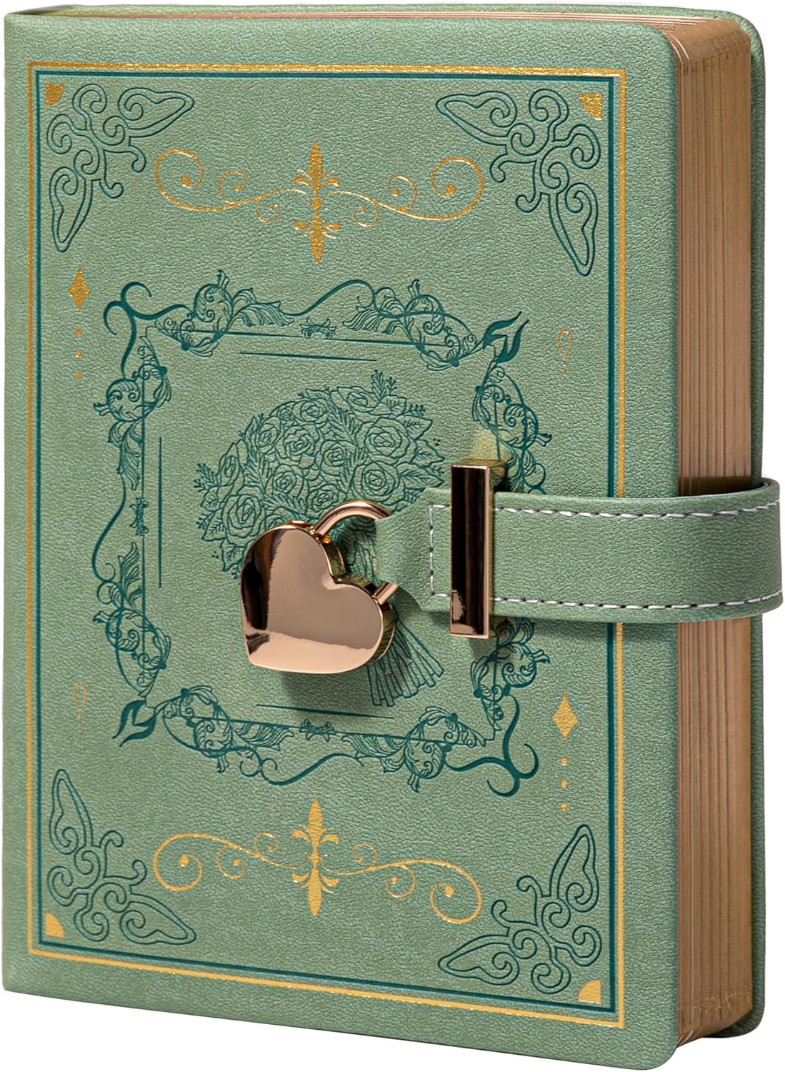 Diary with Lock for Writing, PU Hardcover Leather Locked Journal, B6 Personal Organizer for Men Women, 288 Pages 100Gsm Ruled Paper