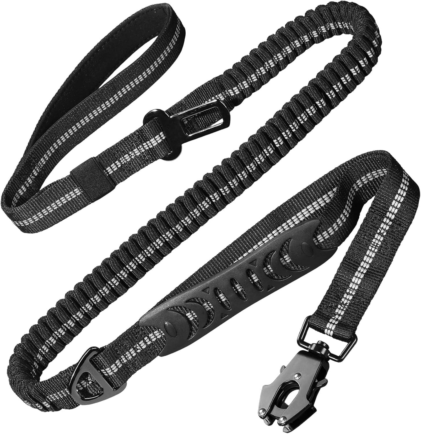 Heavy-Duty Dog Leash, 4-6 Feet Shock-Absorbing Tactical Dog Leash, Advanced Simple Metal Clips and No Traction Reflective Leash, Suitable for Middle-Sized and Large Dogs (Hyena Brown).