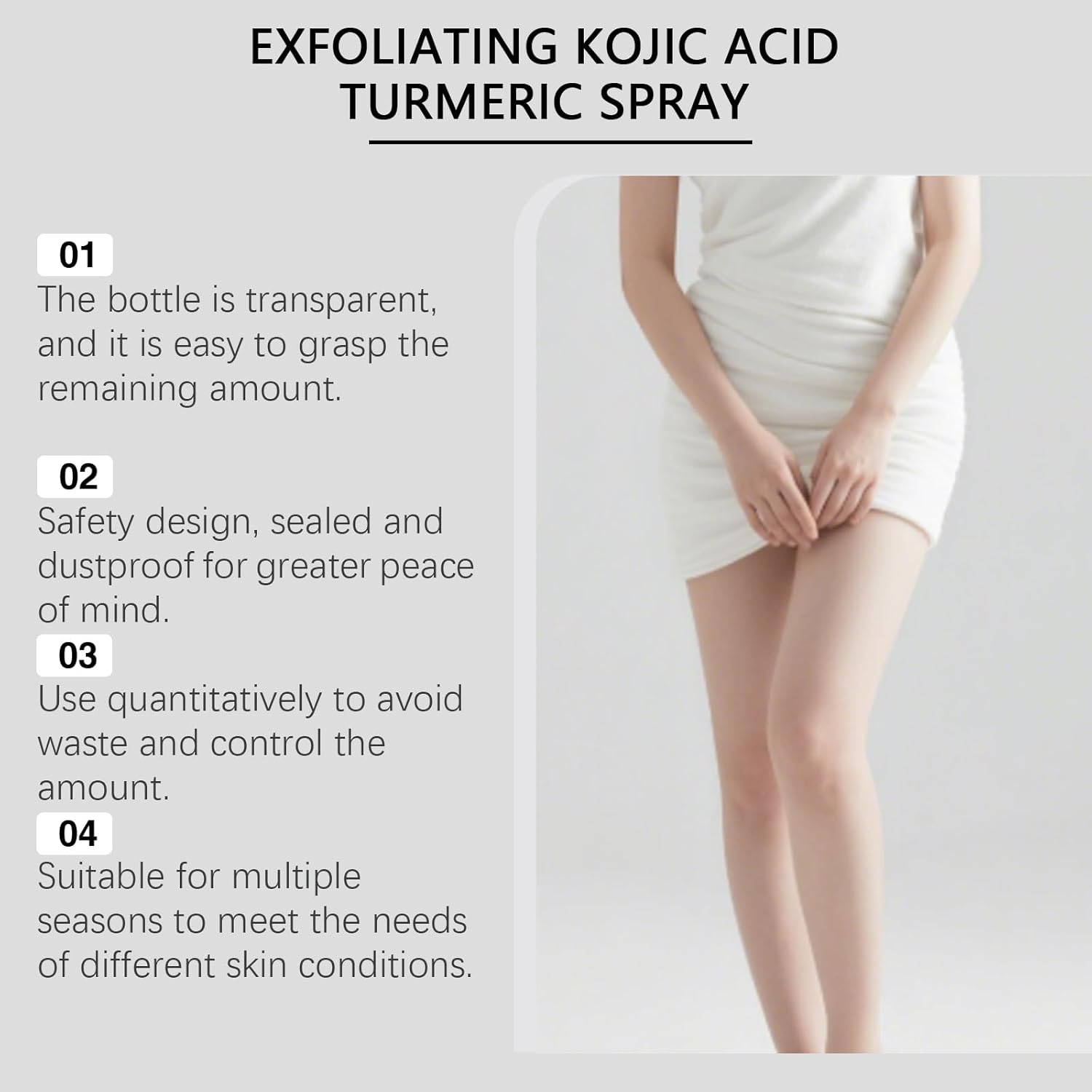 Peel Shot Keratin Care Kojic Acid Turmeric Spray, Exfoliating Brightening, Moisturizes and Smoothes Skin, Gentle Body Care for Smooth, Niacinamide for Face & Body - All Skin Types (3PCS) - 1Pcs image number 5