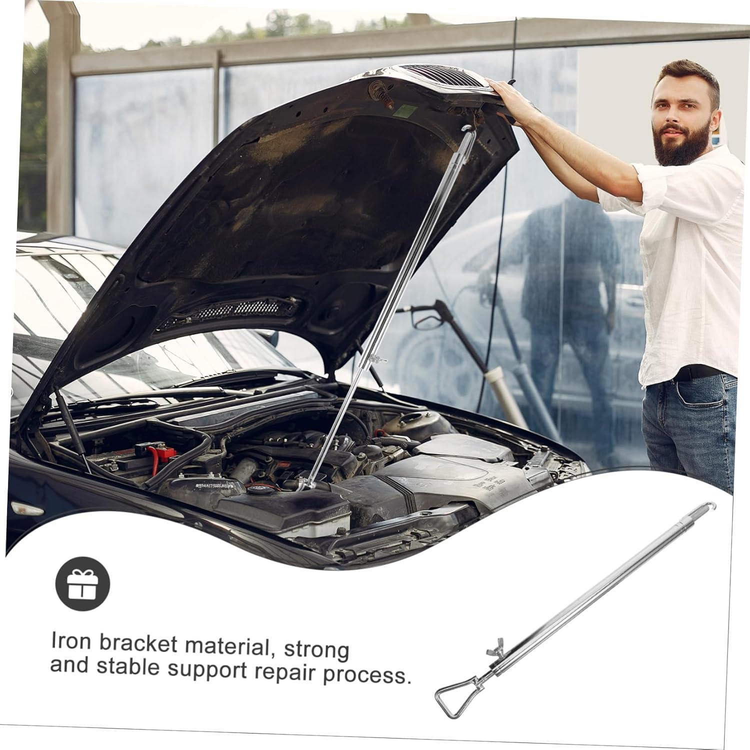 Telescopic Car Hood Prop Rod Bodywork Repair Support for Automotive Metal Easy to Use Tool image number 3
